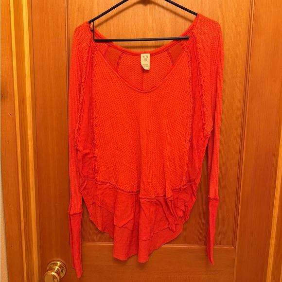 Free People We the Free Catalina Orange Long Sleeve Thermal Top - Picture 5 of 13